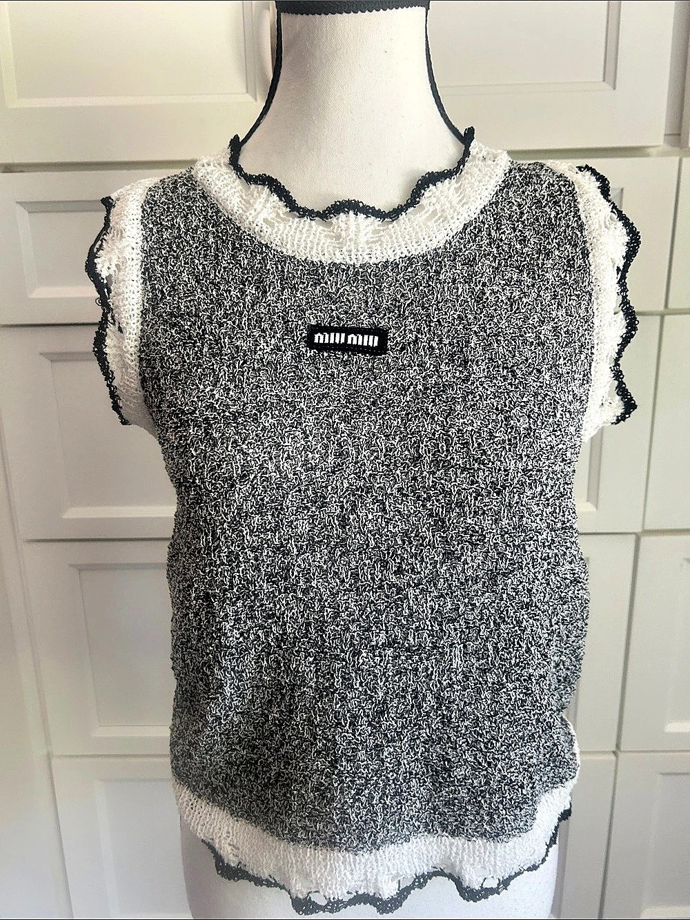 Miu Miu Black & White Knit Sweater